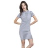 Vestido Rayas Cuello Alto