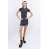 Vestido mini manga corta abertura