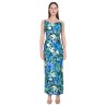 Vestido escote cascada estampado tropical