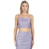 Crop top brillantes morado