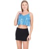 Crop top brillantes cafe