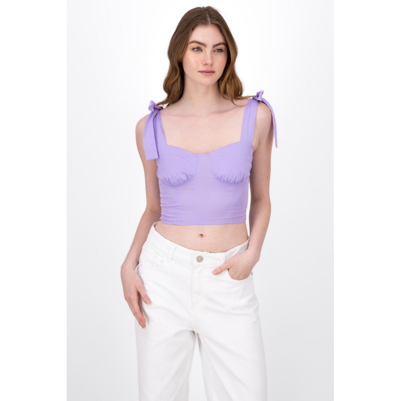 Crop Top Moños morado