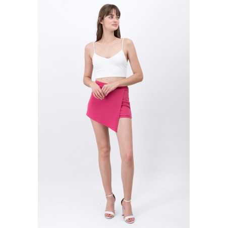 Falda con pliegue rosa