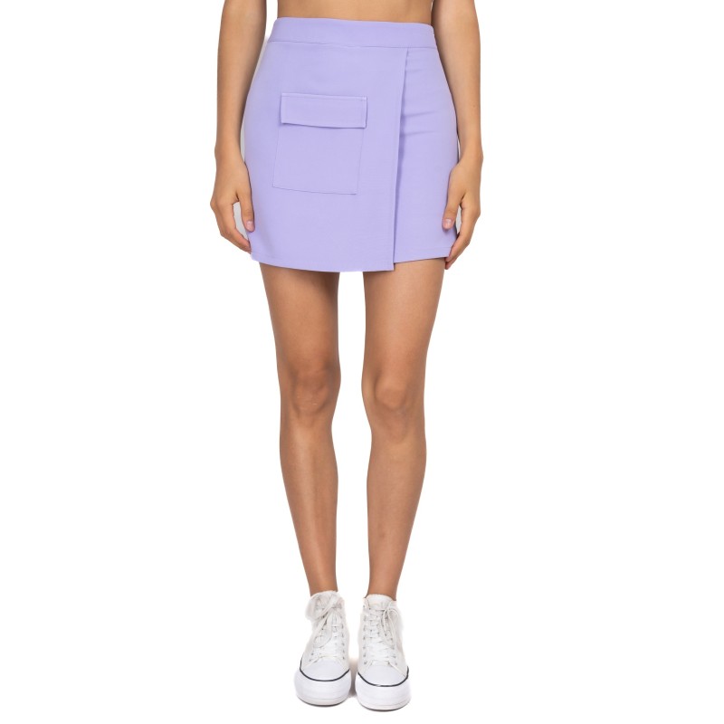 Falda mini cruzada bolsillo